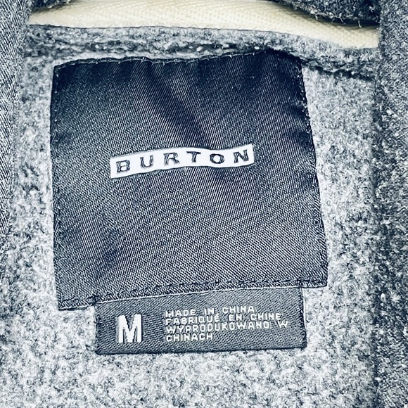 Burton Snowboards LS Pullover M Gray Hoodie Kangaroo Pocket Hoodie - Picture 2 of 16